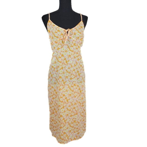 3rd + Malt Silky Tank Midi Dress Bright Floral - Picture 1 of 8